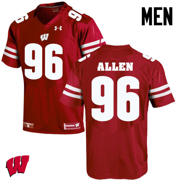 Wisconsin Badgers Men's #96 Beau Allen NCAA Under Armour Authentic Red College Stitched Football Jersey MM40W75XL